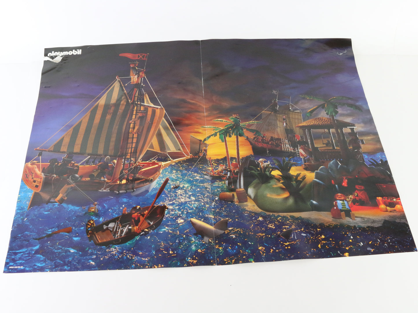 Playmobil 3053 Large Flotable Pirate Ship Set W/ Figures & EXTRAS