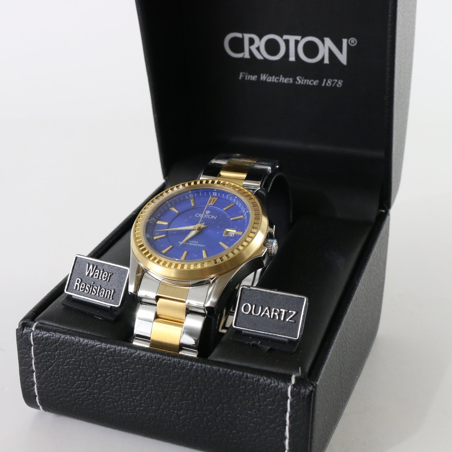 Croton Japan Quartz Men's Watch Stainless Steel Blue Face 10 ATM CN307177