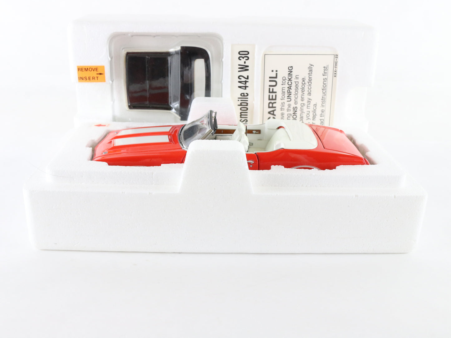 1970 Oldsmobile 442 W-30 Orange & White Danbury Mint 1:24 Diecast Model Car