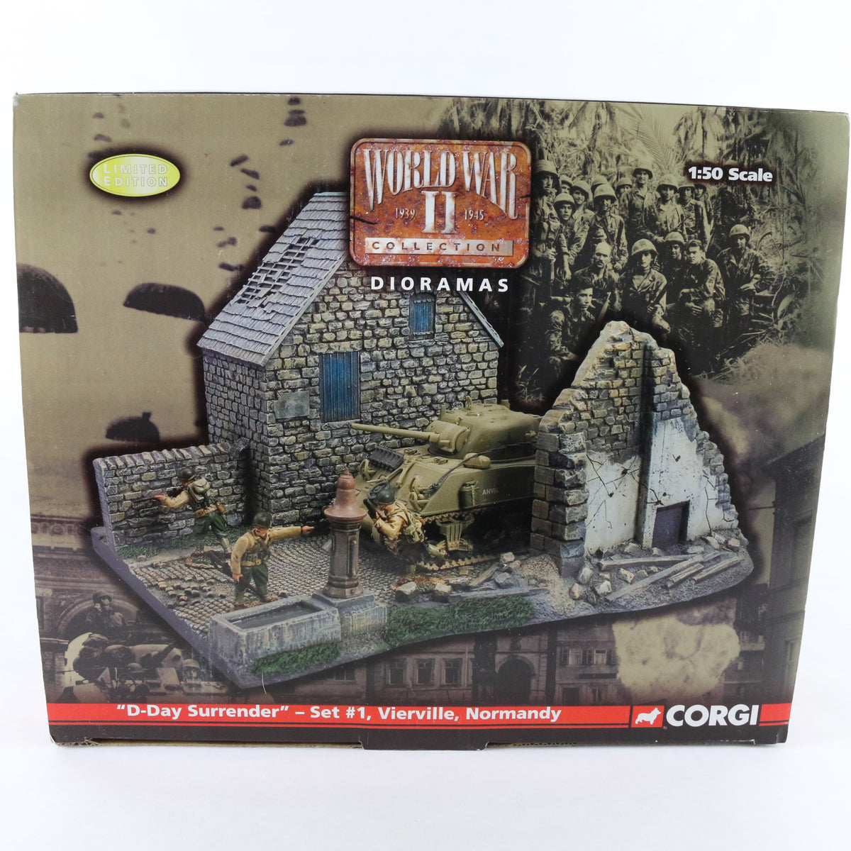 D-Day Surrender Set 1 Sherman 741st Battalion WW2 Diorama Corgi 1:50 US61001