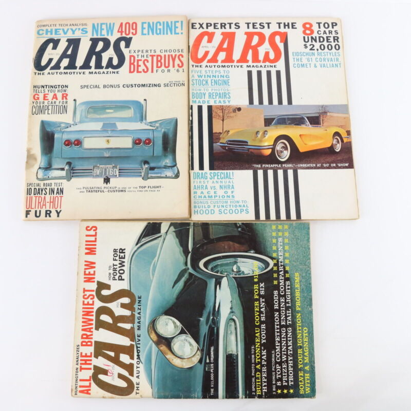 Lot Of 3 Cars Automotive April May July 1961 Vintage Car Magazines