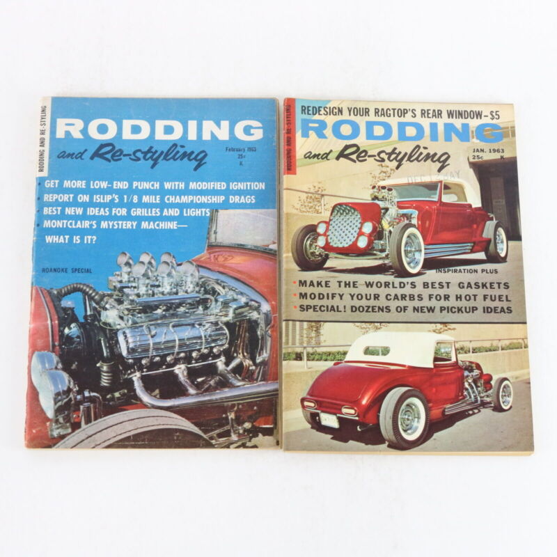 Lot Of 2 Rodding & Re-styling Jan & Feb 1963 Vintage Car Magazines