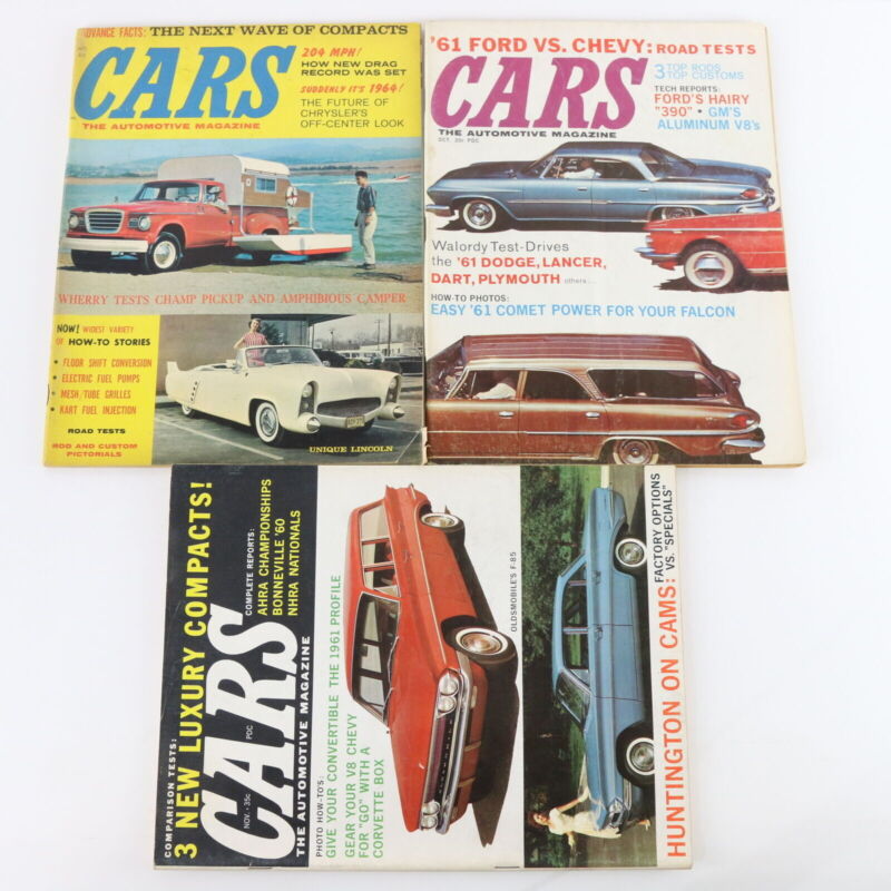 Lot Of 5 Cars Automotive June Aug Oct Nov 1960 Vintage Car Magazines