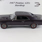 1967 Pontiac GTO Hardtop Dark Purple Danbury Mint 1:24 Diecast Model AS-IS