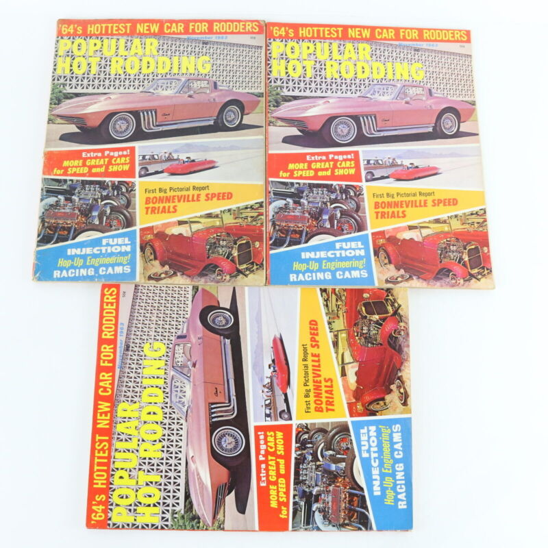 Lot Of 6 Popular Hot Rodding October & November 1963 Vintage Car Magazines