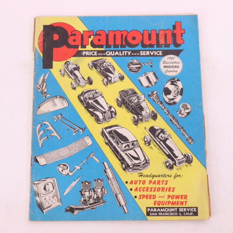 Paramount Service Catalog 1951 Specialties Wholesale Auto Parts Vintage Hot Rod