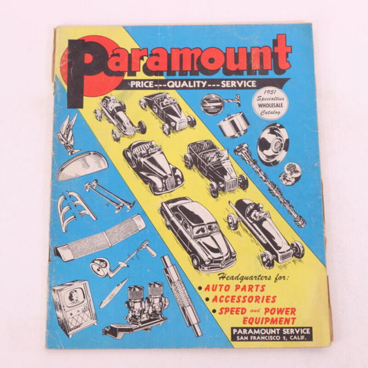 Paramount Service Catalog 1951 Specialties Wholesale Auto Parts Vintage Hot Rod