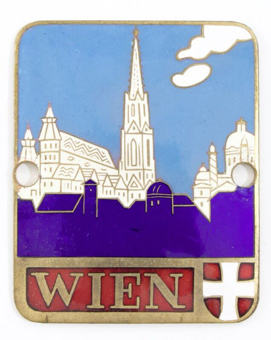 WIEN (Vienna) 2.5��� Vintage Metal License Plate Topper? Metal