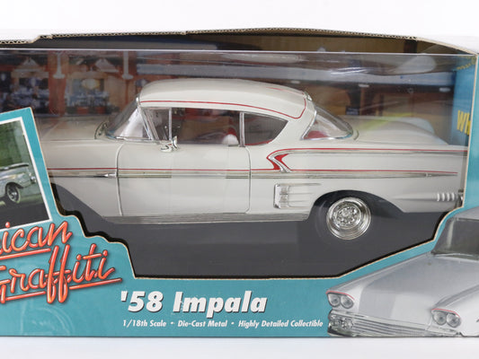 1958 '58 Chevy Impala White American Graffiti ERTL 1:18 Diecast Model Car 32079