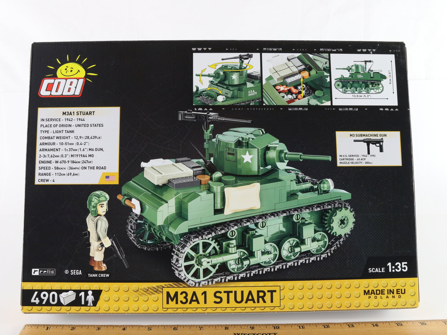 M3a1 Stuart Company Of Heroes 3 US Light Tank WW2 Historical Cobi 1:35 3048