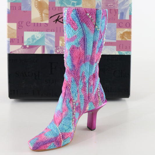 Perfectly Python Boot Pink Blue Resin Shoe