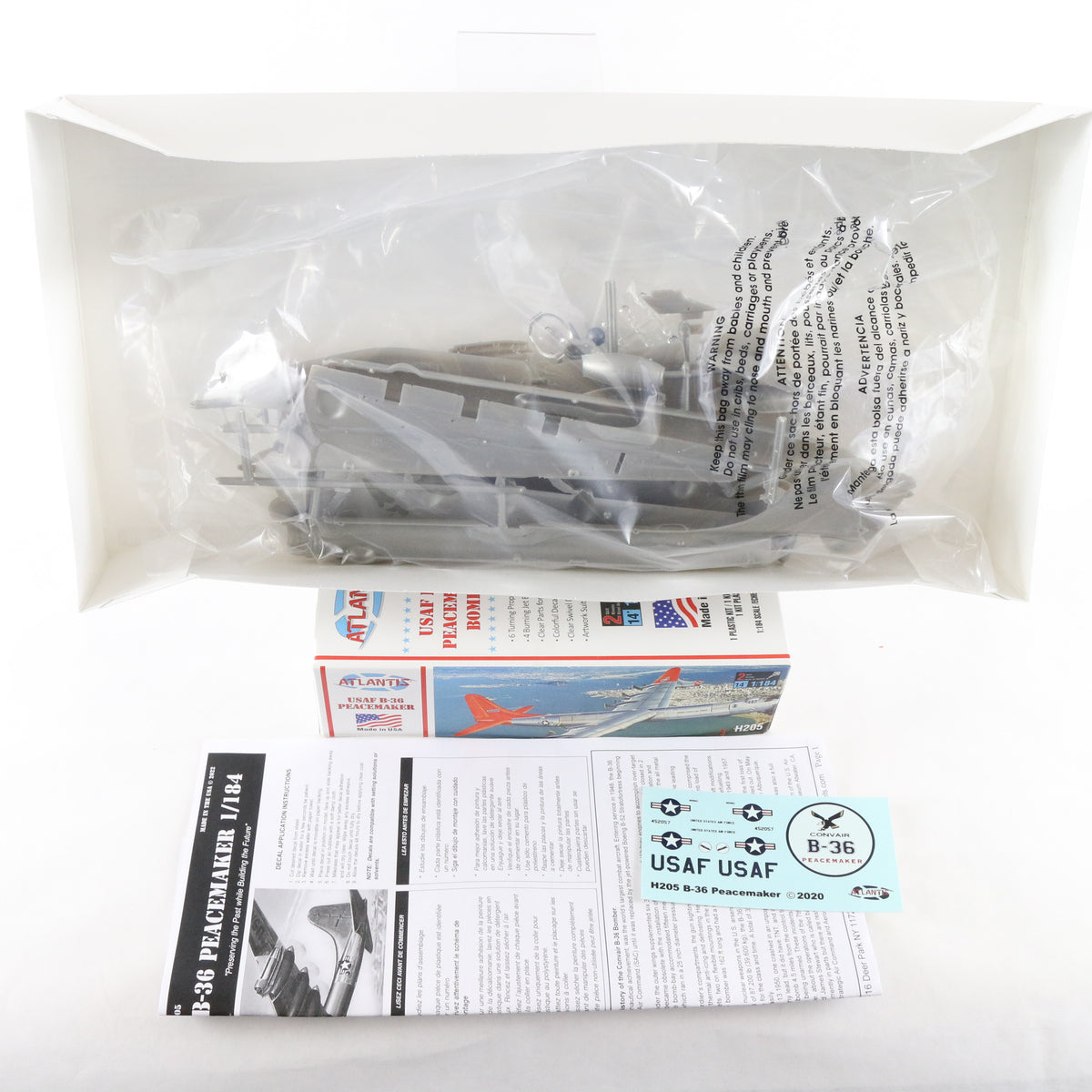 USAF B-36 Peacemaker Bomber Plane Atlantis 1:184 Model Aircraft Kit H205
