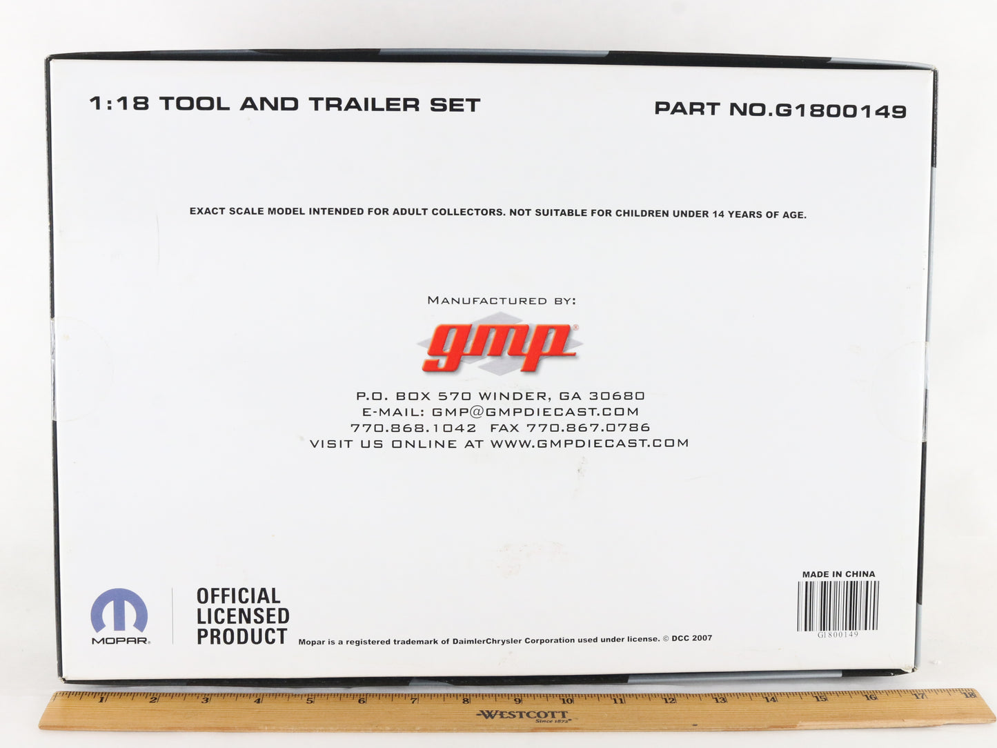 Mopar Tool & Trailer Set Black Diecast Metal GMP 1:18 Model G1800149