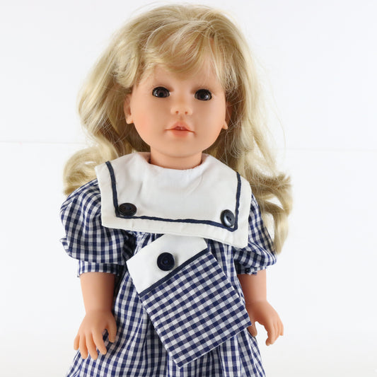 Max Zapf Creation Sleepy Eyes 1997 Large 17" Vinyl Doll W/ Blue Dress