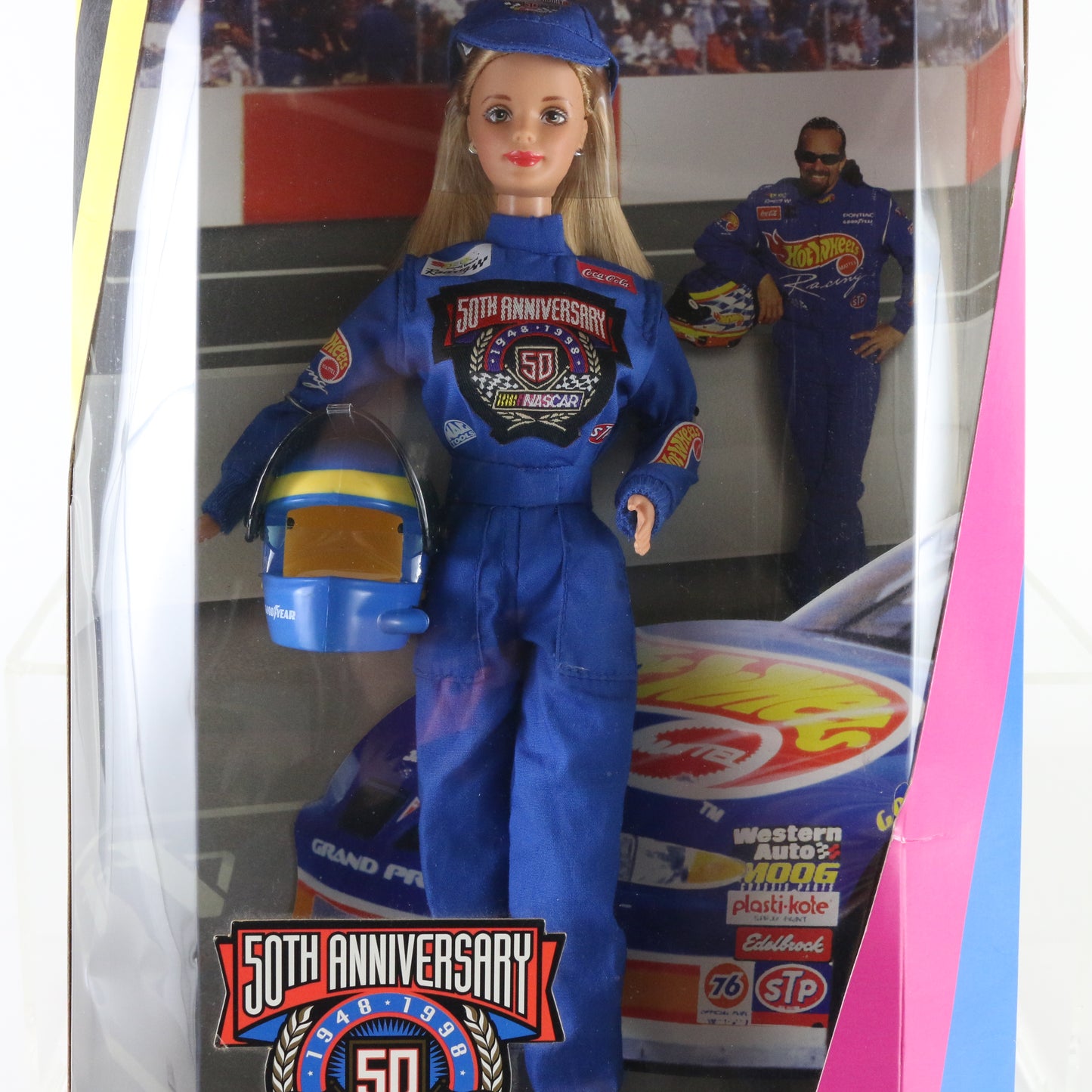 Barbie Blonde Doll NASCAR 50th Anniversary 1998 Mattel 20442 racing-inspired collectible