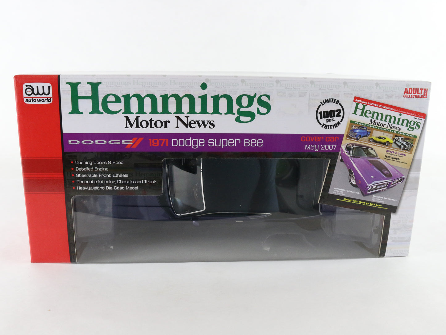1971 Dodge Super Bee Hemmings Motor News American Muscle Auto World 1:18 Purple