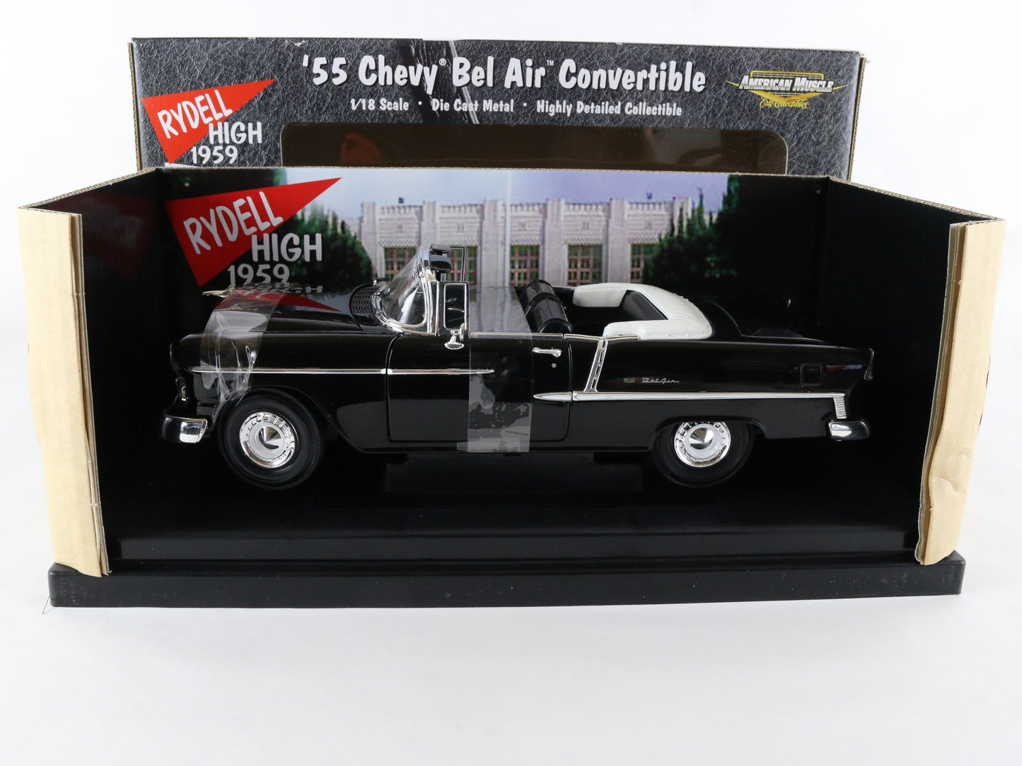 1955 '55 Bel Air Convertible Black Grease Movie American Muscle ERTL 1:18 36602