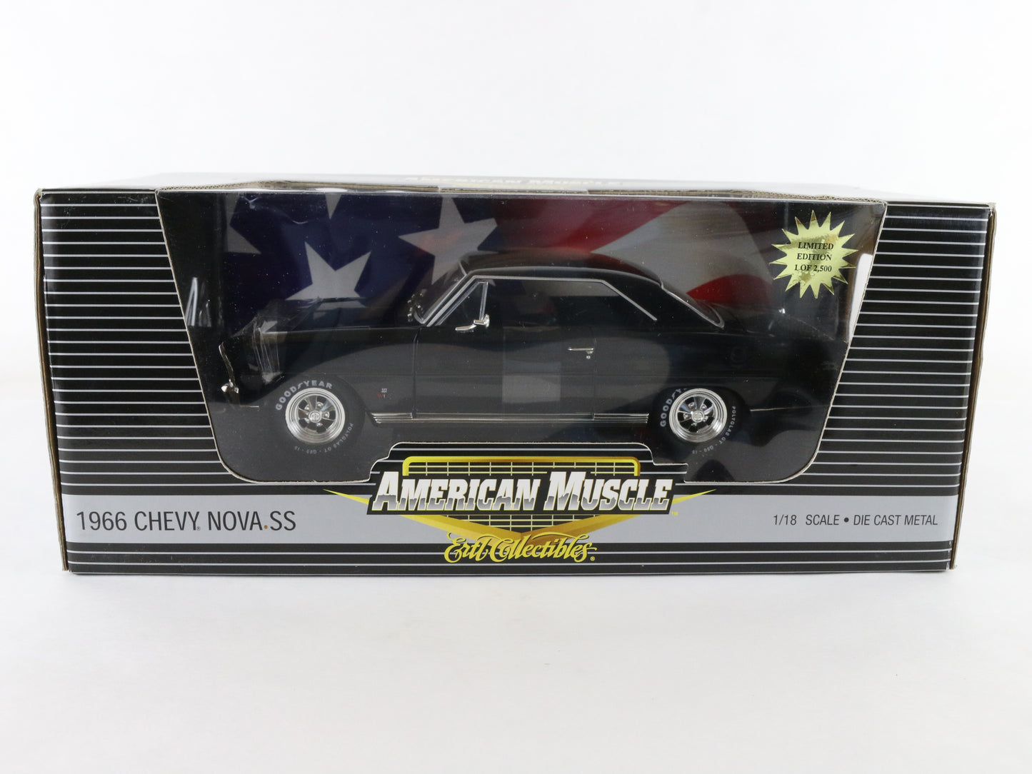 1966 Chevy Nova SS Black American Muscle ERTL 1:18 Model Car 33750