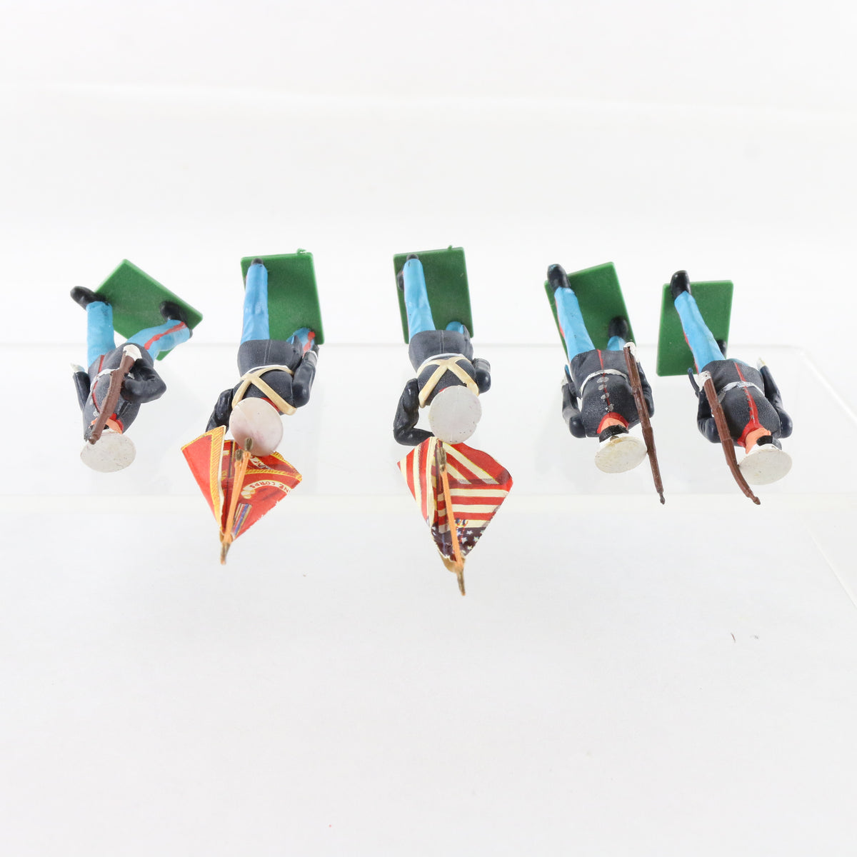 Lot Of 5 US Marine Color Guard Soldiers Britains 54mm Plastic Figures