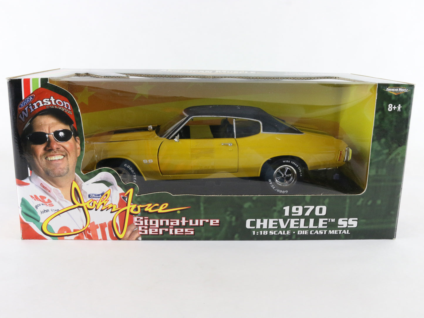 1970 Chevy Chevelle SS Yellow John Force Signature American Muscle ERTL 1:18 Car