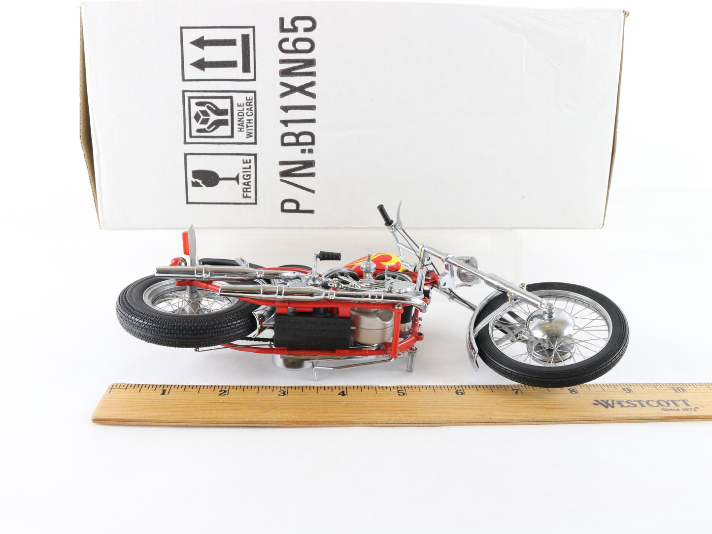 Easy Rider Billy Bike Red Yellow Flames Franklin Mint 1:10 Motorcycle B11XN65