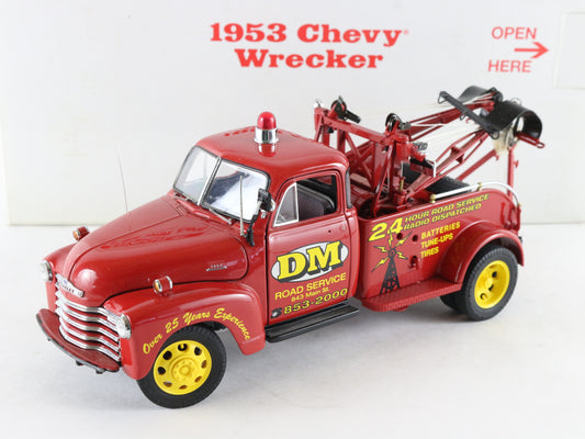 1953 Chevy 1-Ton Wrecker DM Road Service Red Danbury Mint 1:24 Diecast Tow Truck