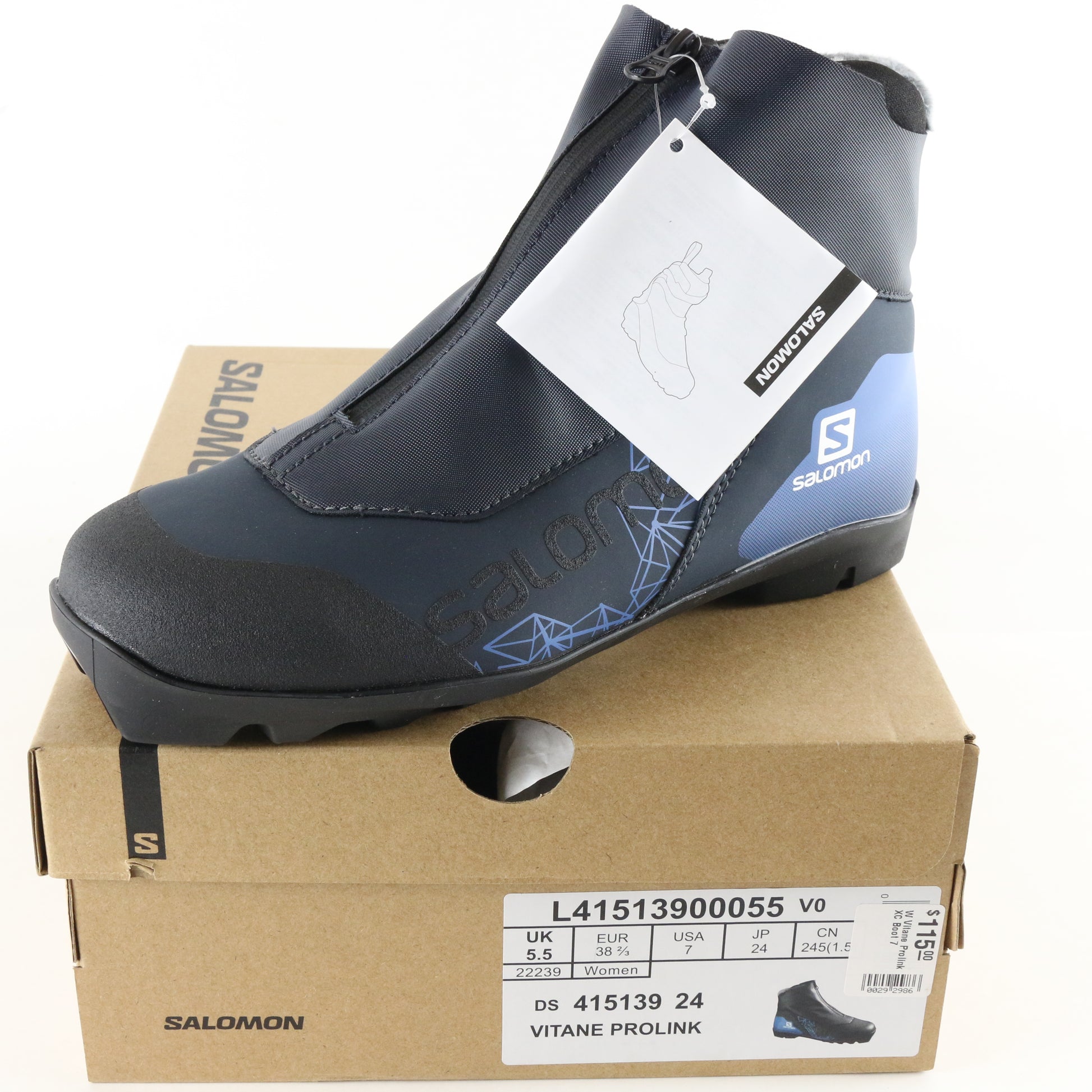 Salomon Vitane Prolink Womens Warm Cross Country Ski Boots Size 7 USA