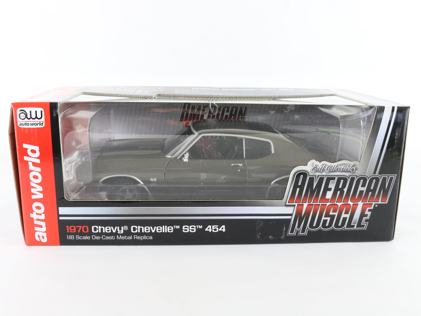 1970 Chevy Chevelle SS 454 Gray American Muscle Auto World ERTL 1:18 Diecast