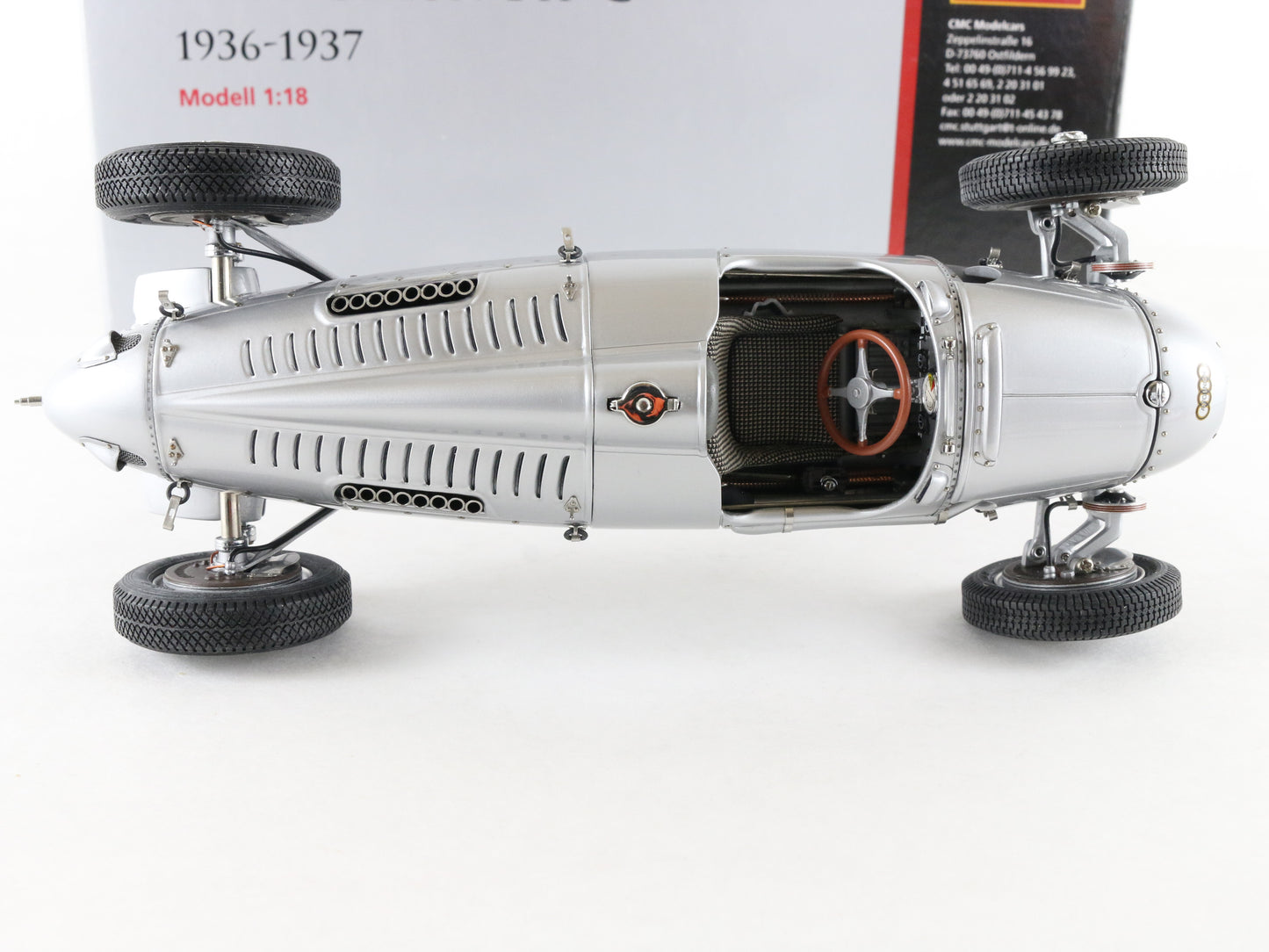 1936-37 Auto-Union Type C Silver CMC 1:18 M-034 Metal Model Car