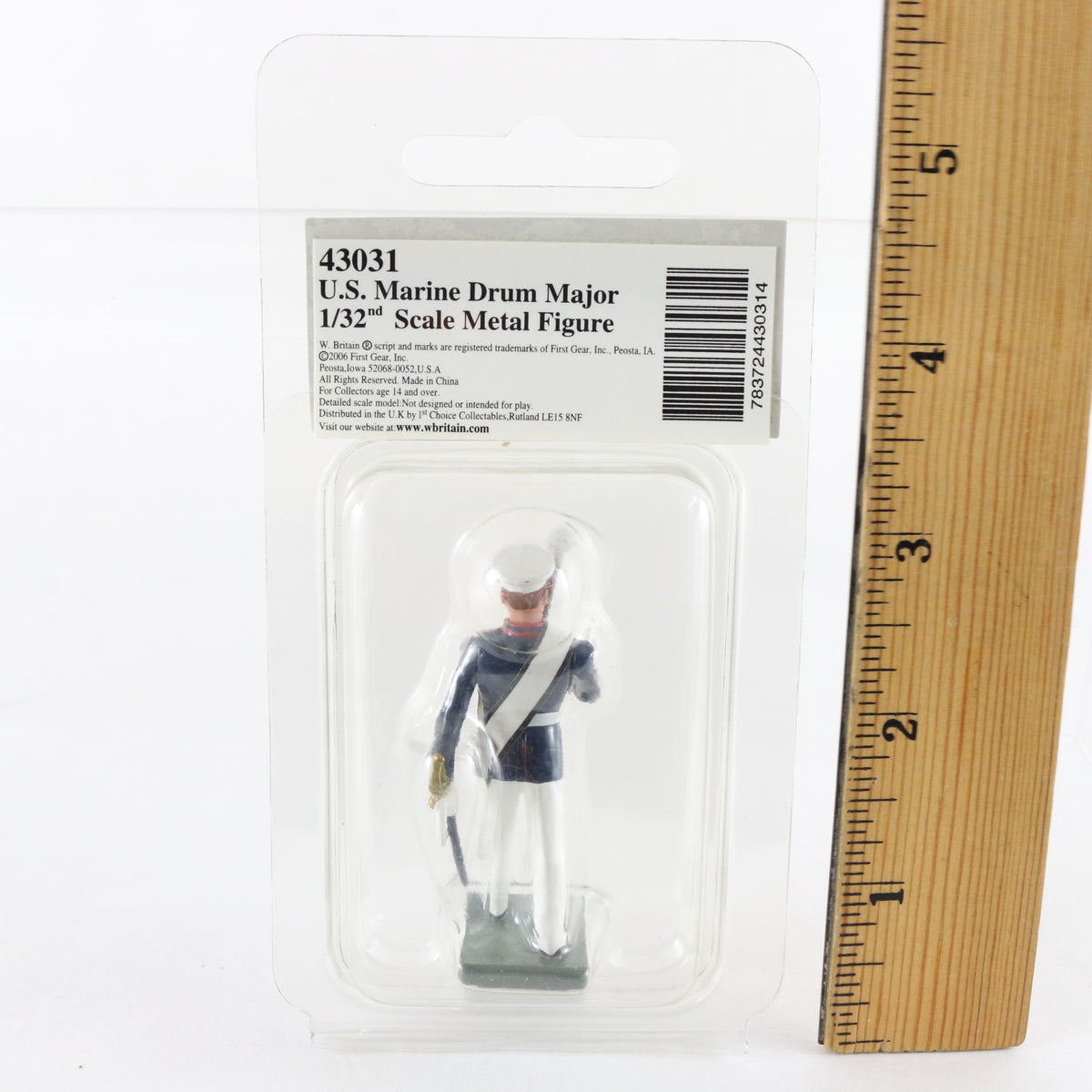 US Marine Drum Major Soldier Britains 1:32 43031 Metal Figure Sealed