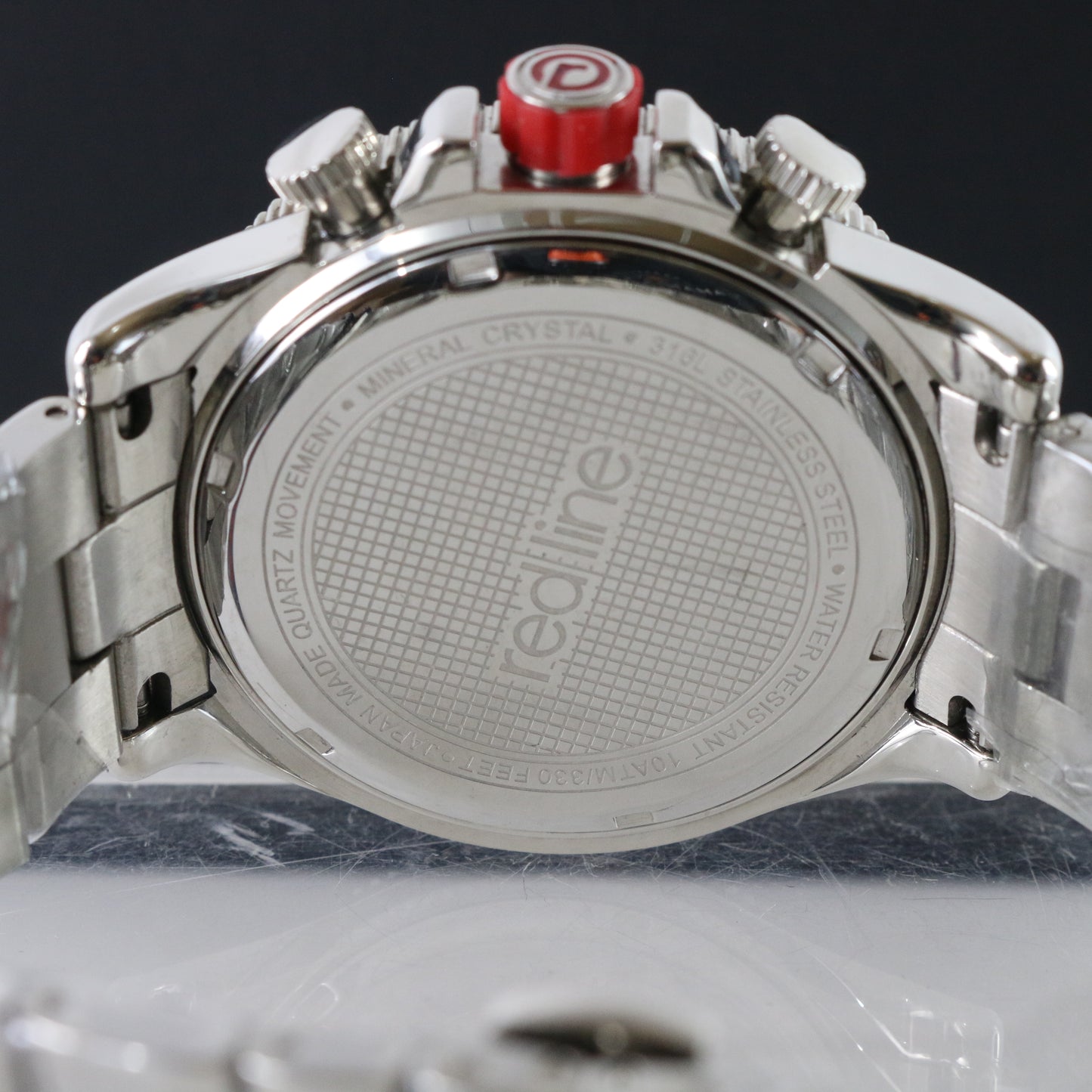 Red Line Japan Quartz Mens Watch 316L Stainless Steel 10 Atm Chrono RL-50018-11