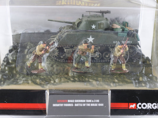 Sherman Tank US Figures Battle The Bulge 1944 Diorama Corgi 1:50 CC51028 Sealed