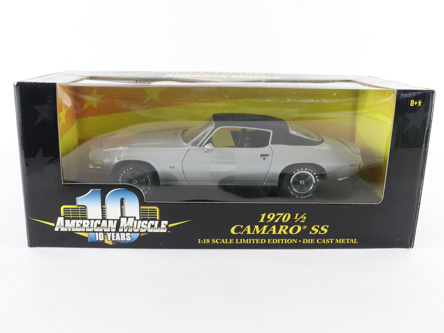 1970 1/2 Chevy Camaro SS Silver American Muscle 10 Years ERTL 1:18 Model 32411