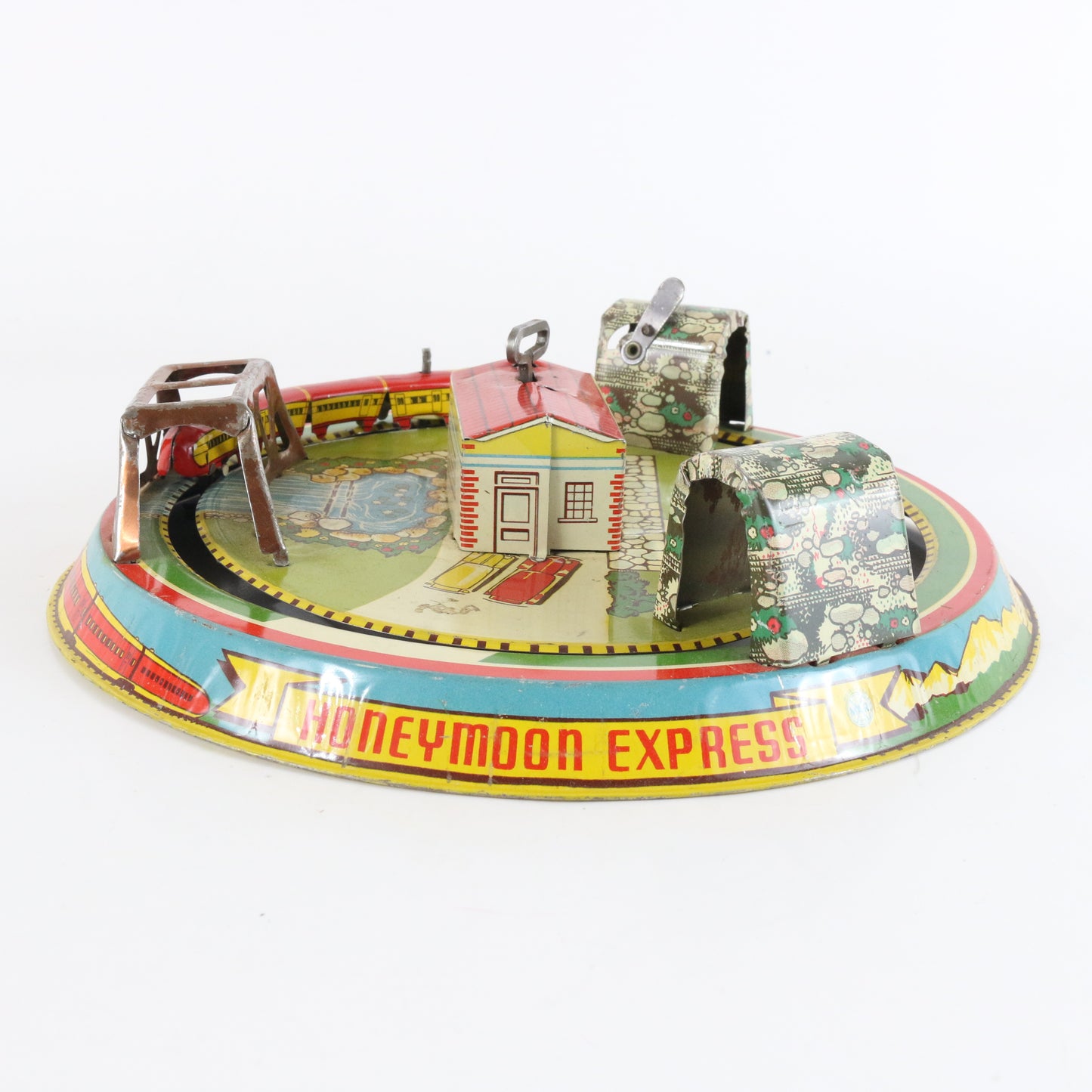 Vintage Honeymoon Express Glendale Windup Train Circle W/ Plane Marx 9.25"