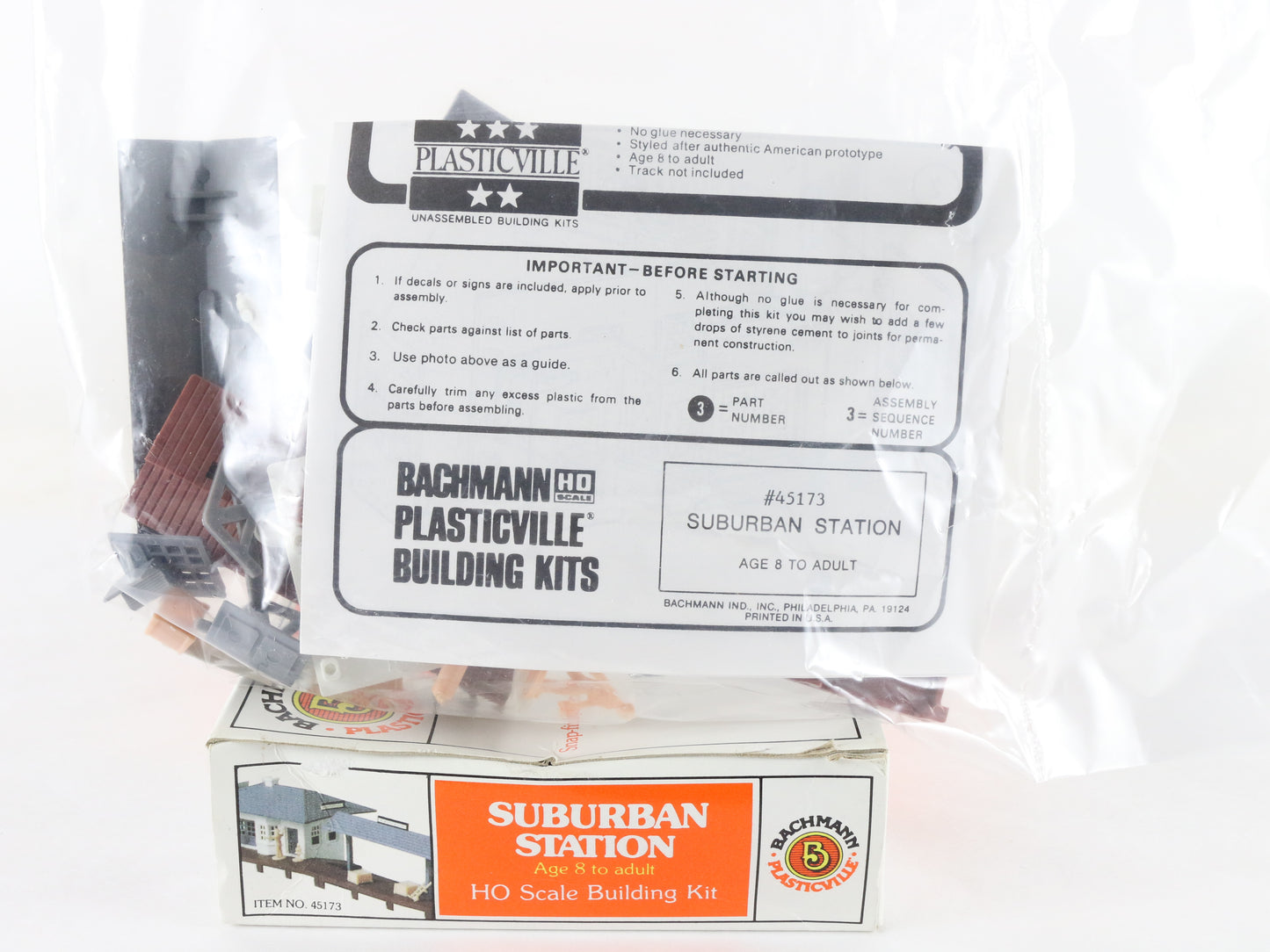 Bachmann Plasticville HO 45173 Suburban Station Train Building Kit Unopened