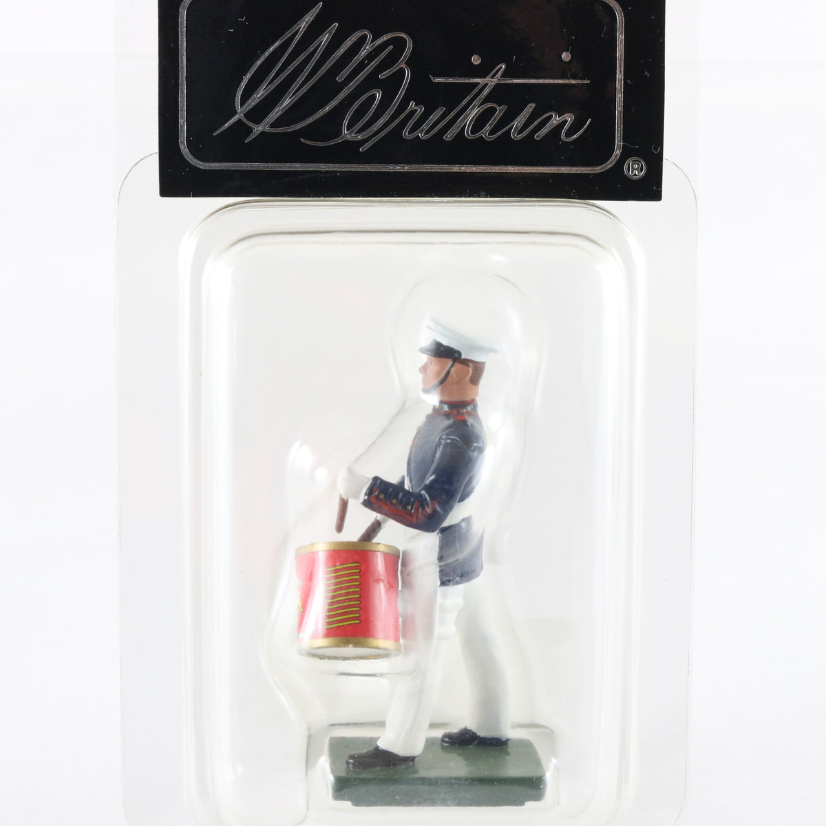 US Marine Drummer Blue White Soldier Britains 1:32 43032 Metal Figure