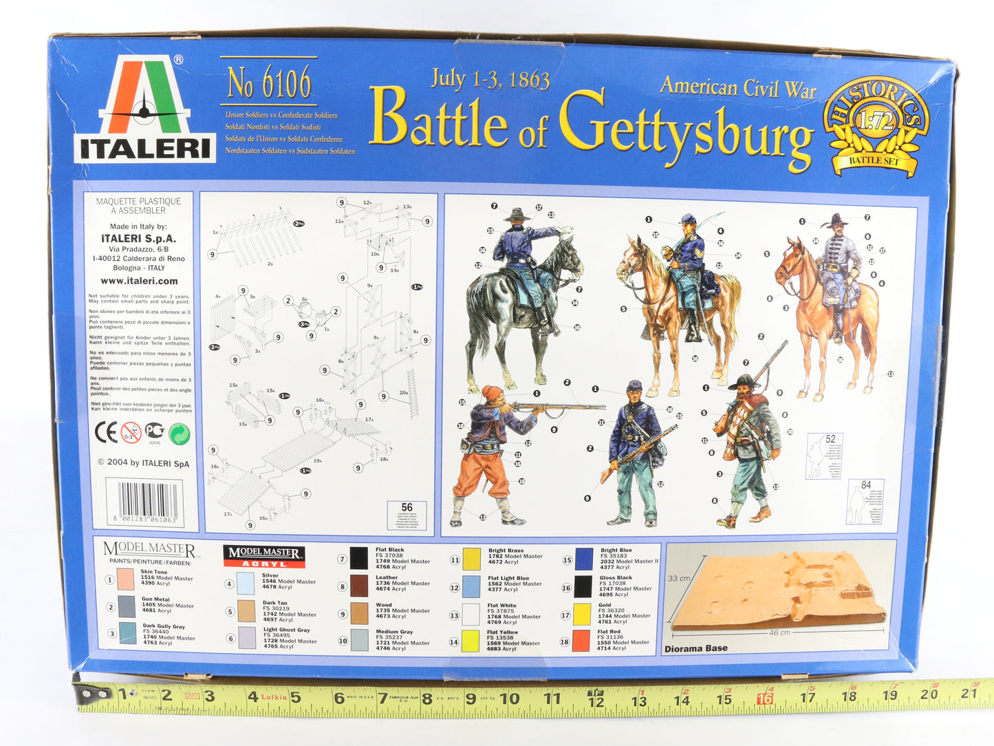 Battle Of Gettysburg Civil War Battle Set Italeri 1:72 Union & Confederate Army