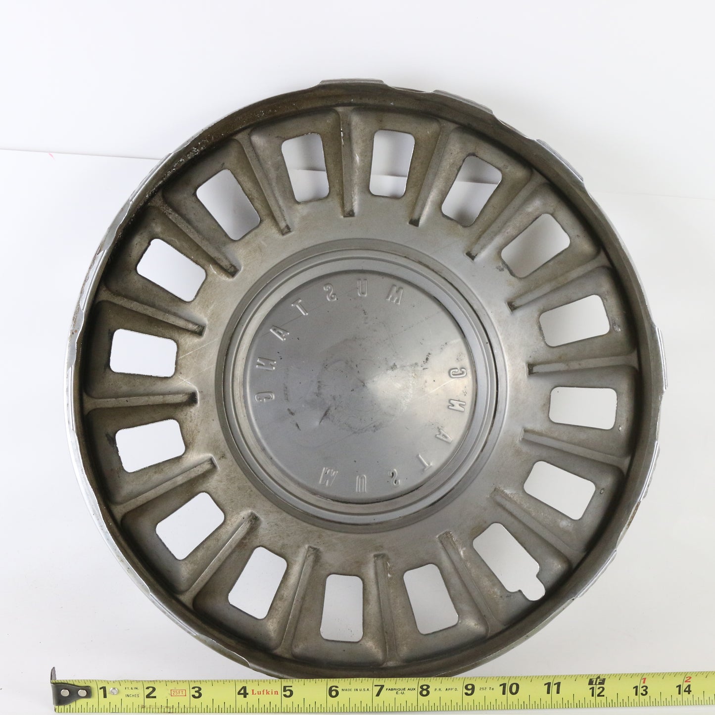 Lot Of 2 Vintage 1968 Ford Mustang Metal Wheel Hubcaps 14.25"