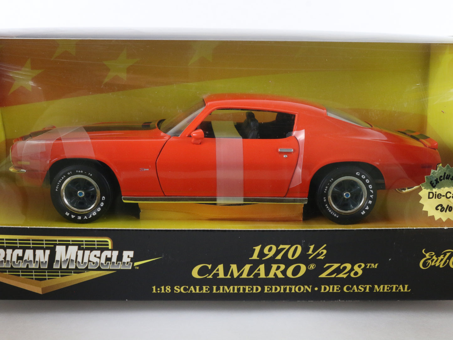 1970 1/2 Chevy Camaro Z28 Orange Black American Muscle ERTL 1:18 LE Model 32464