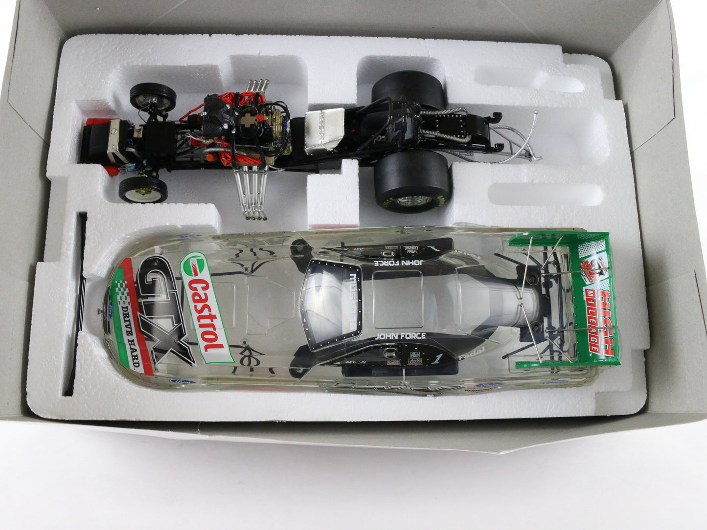 2002 Ford Mustang Funny Car Castrol GTX John Force Action 1:24 Diecast 1 Of 1800