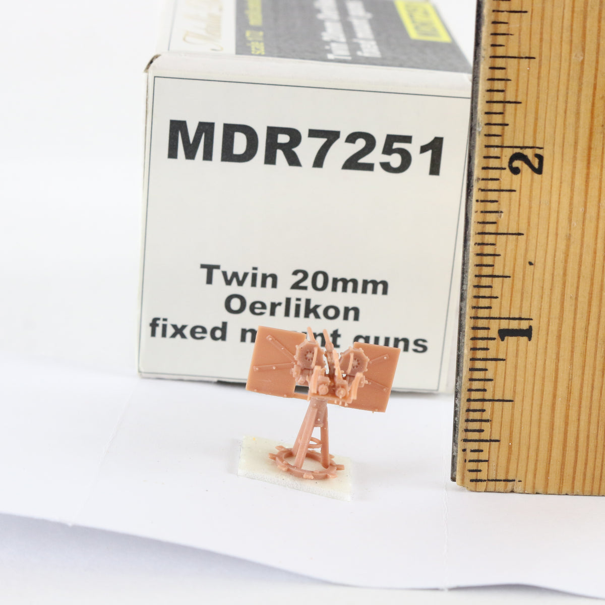 Twin 20mm Oerlikon Fixed Mount Guns Metallic Details 1:72 3D Printed MDR7251