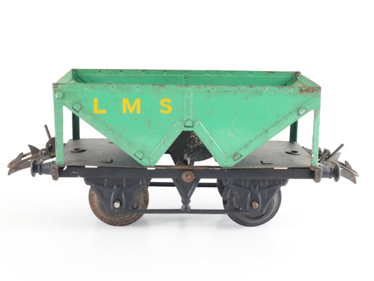 LMS Green 2 Bay Hopper Car Hornby Meccano O Model Freight Car 1950s classic coal hopper wagon restoration