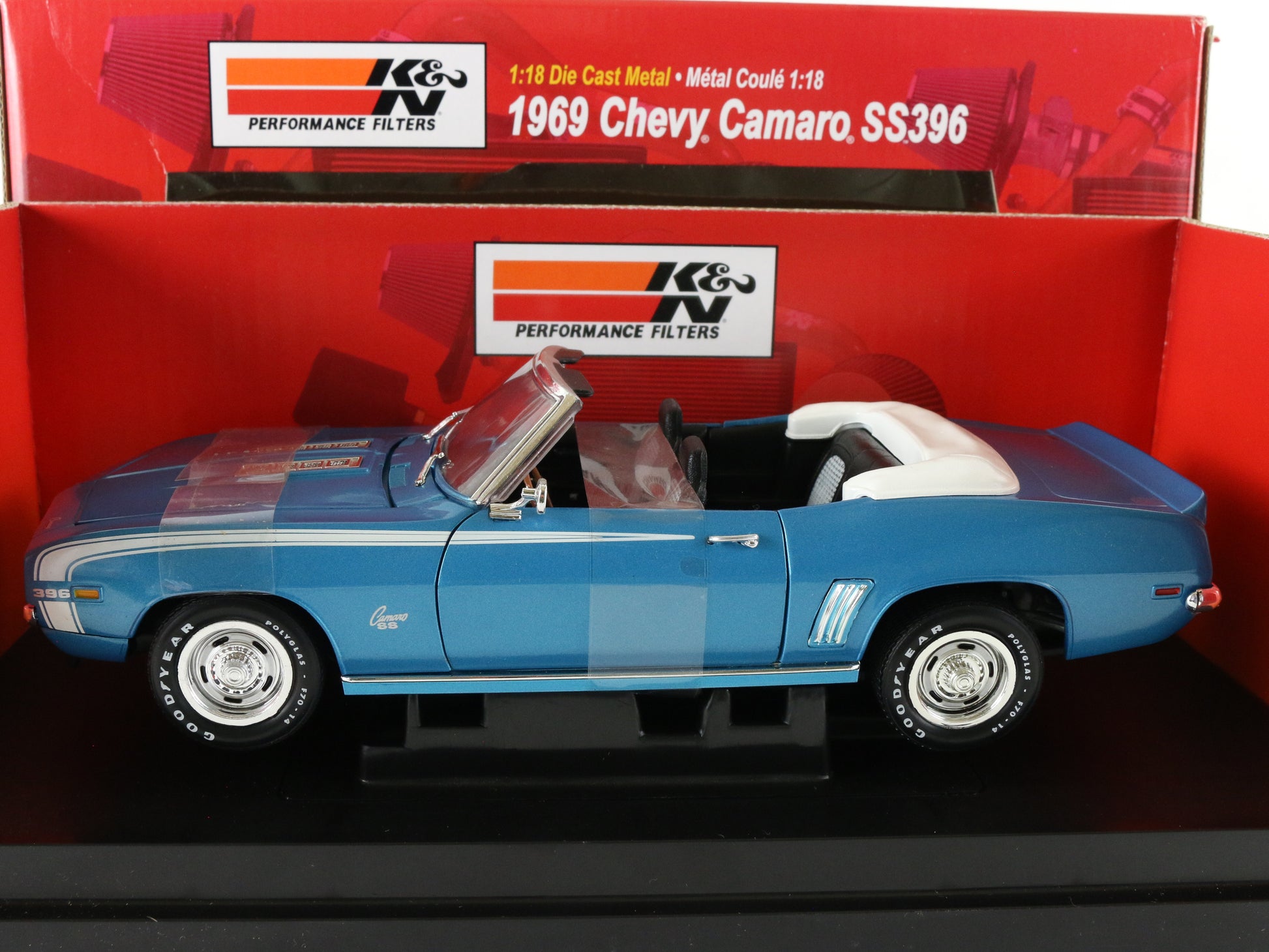 1969 Chevy Camaro Ss396 K&n Blue Convertible American Muscle ERTL 1:18 36996