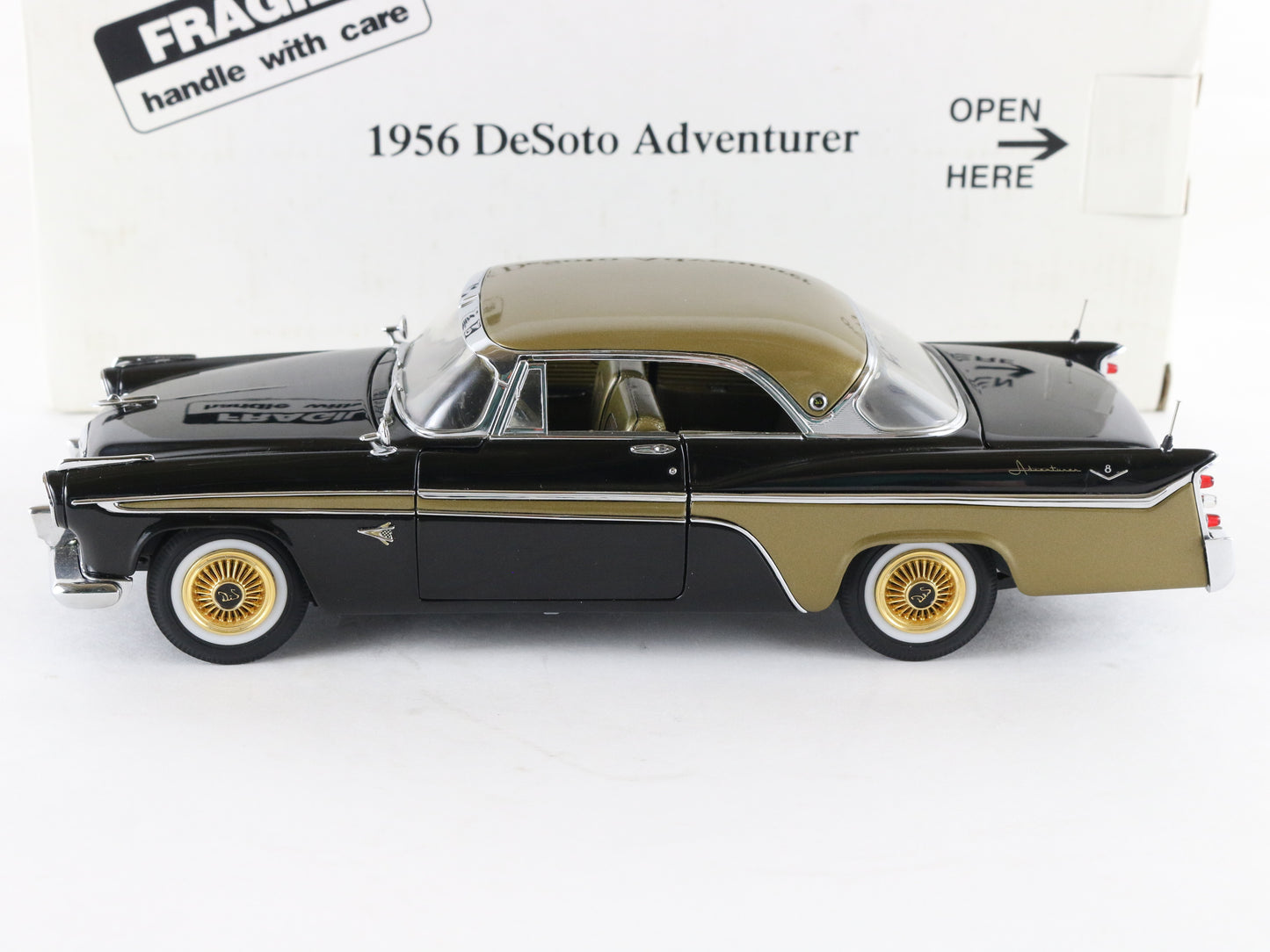 1956 Desoto Adventurer Coupe Black Gold Danbury Mint 1:24 Diecast Model