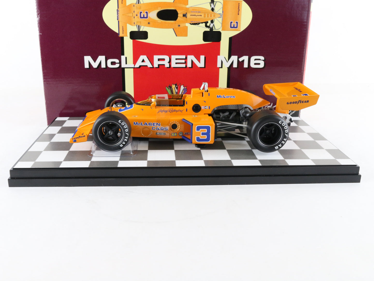 1974 Mclaren M16 #3 Rutherford Indy 500 Orange Carousel 1 1:18 Diecast Model Car