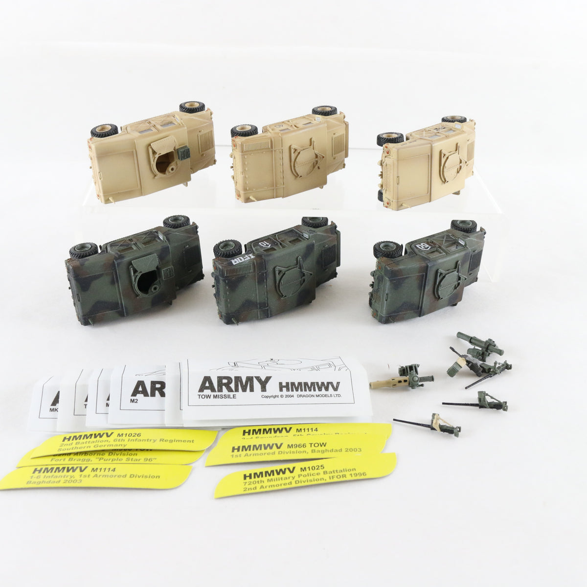 Lot Of 6 M1114 M1025 M1026 M966 HMMWV Military Trucks Dragon 1:72 Models