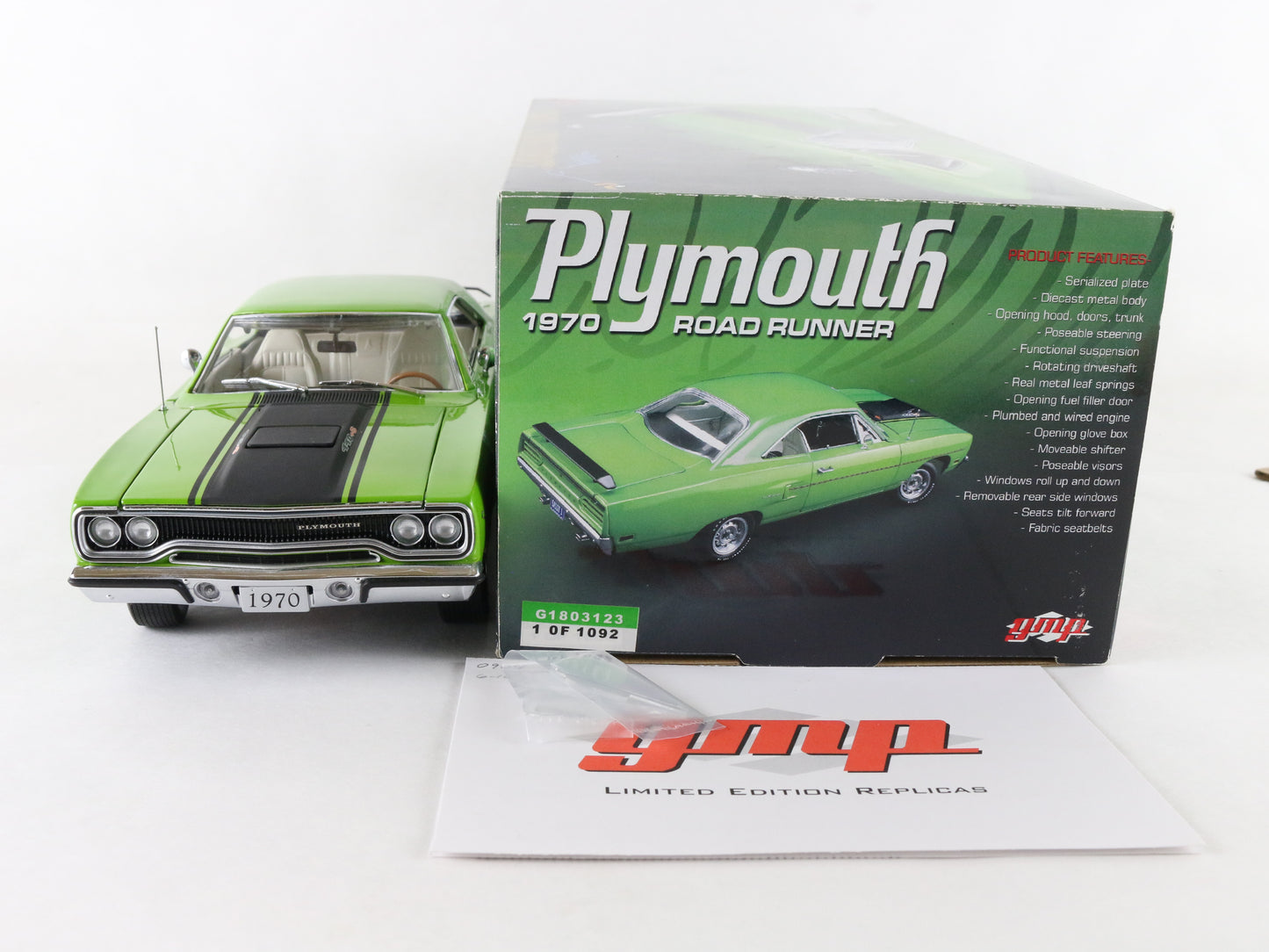 1970 Plymouth Road Runner Green & Black GMP 1:18 Diecast 1 Of 1092 G1803123