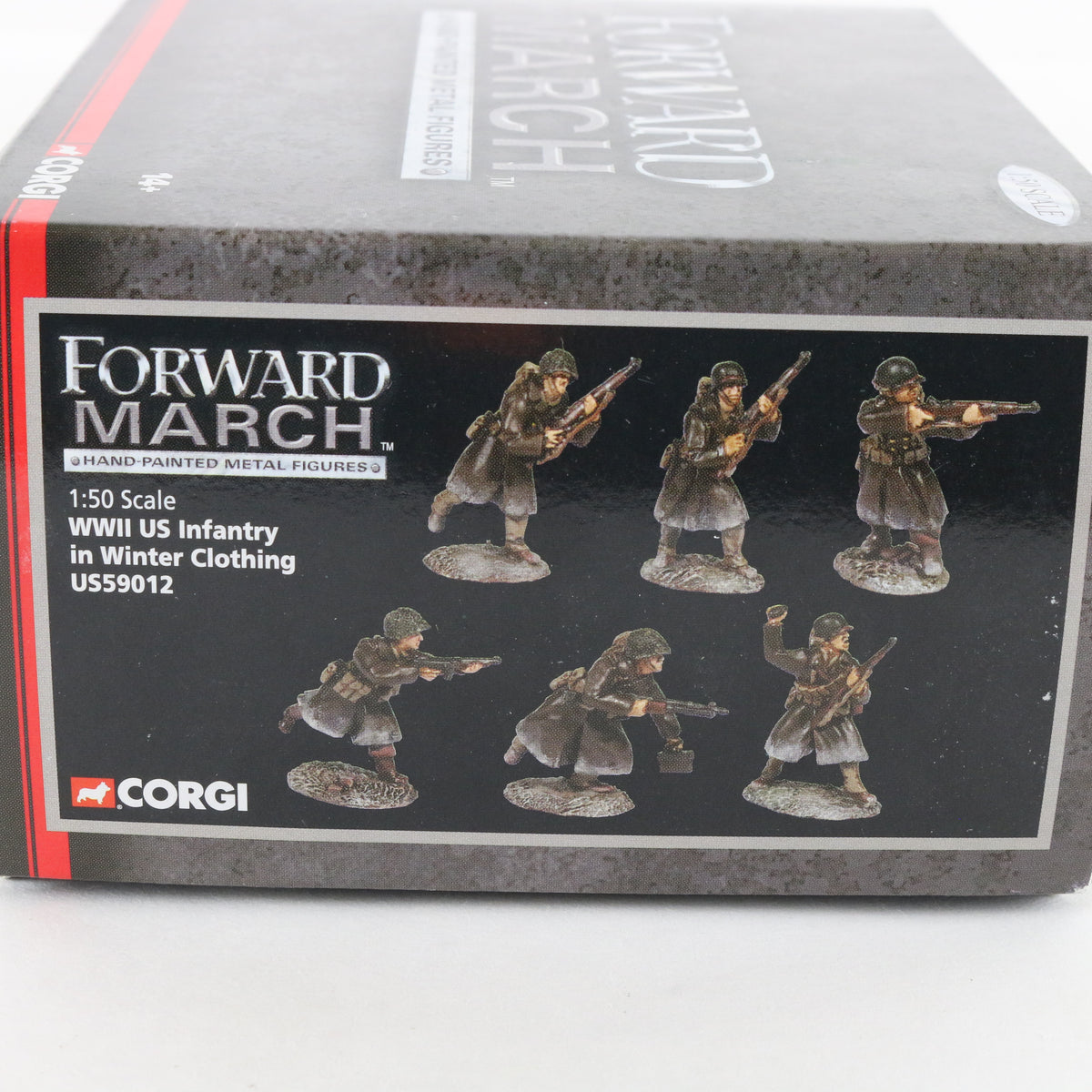 WW2 US Infantry Soldiers In Winter Clothing Forward March Corgi 1:50 Metal