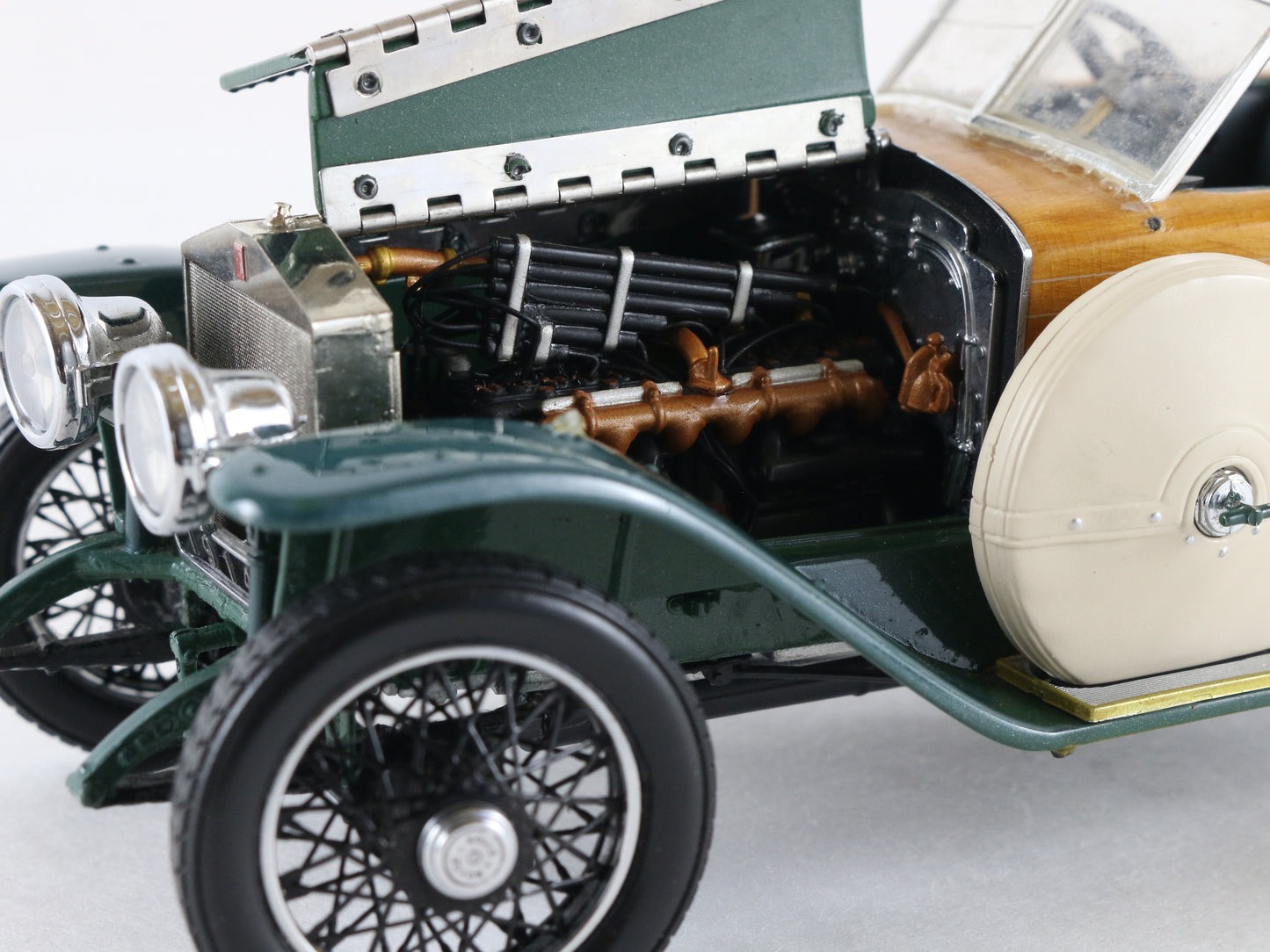 1914 Rolls Royce Silver Ghost Woody Green Franklin Mint 1:24 Model Car