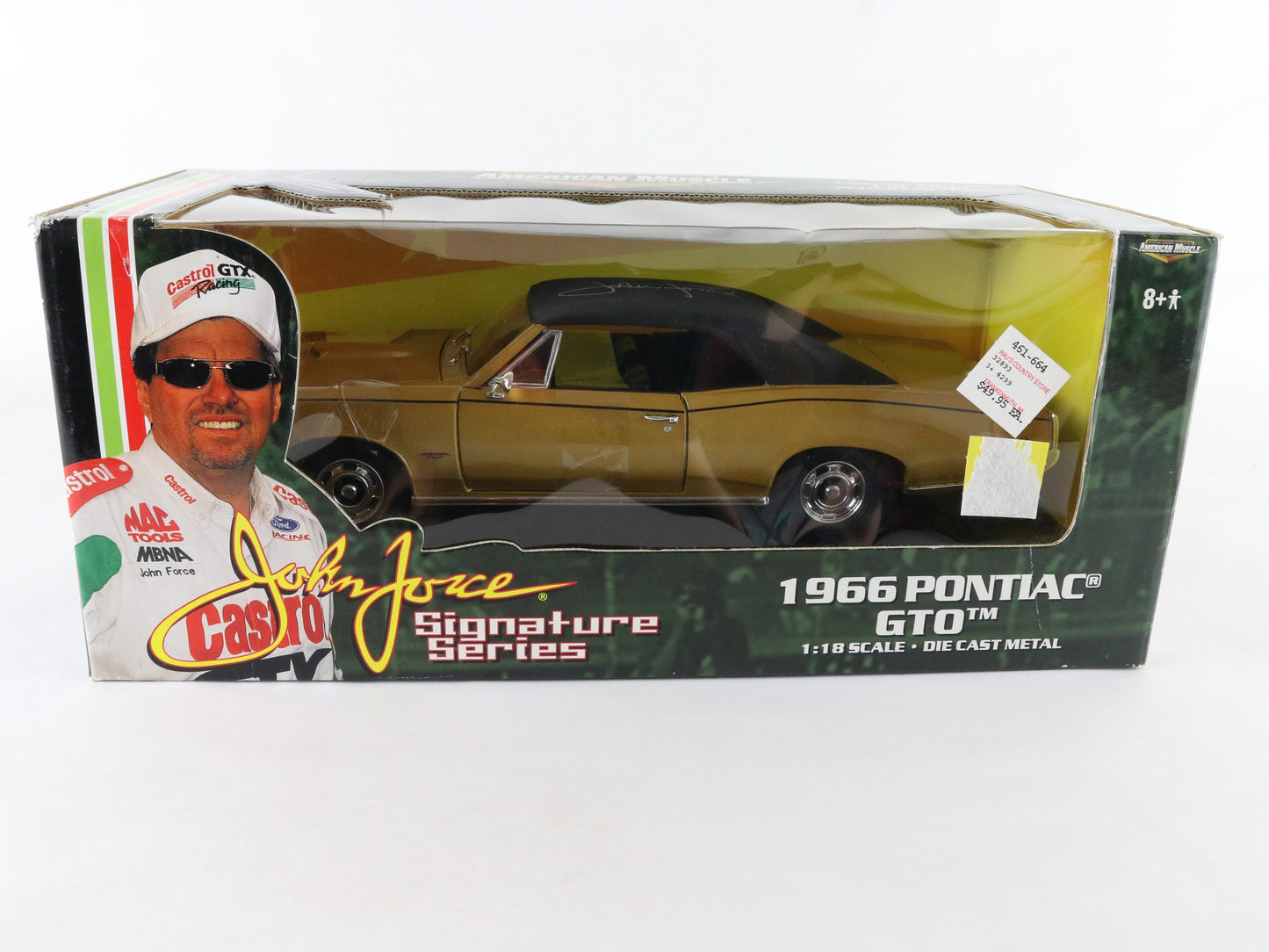 1966 Pontiac GTO Gold John Force Signed American Muscle ERTL 1:18 1/4998 32893